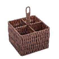 Porta Talheres Revestido Em Plástico Trançado Marrom-escuro Lyor Metal Plástico 20cm X 15cm Porta Talheres Revestido Em Plástico Trançado Marrom-escuro Lyor Metal Plástico 20cm X 15cm