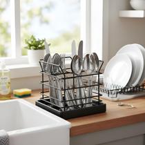 Porta Talheres Stolf Retangular Aço Organizador de Cozinha