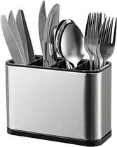 Porta Talheres Suporte De Facas Organizador De Pia Aço Inox 316 escovado 18x13x8cm