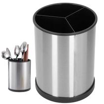 Porta Talheres Utensilios Escorredor Inox Base Giratoria Suporte Pia Mesa Bancada Cozinha Organizaçao Resistente Multiuso