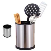 Porta Talheres Utensilios Giratorio Inox Base Suporte Pia Mesa Bancada Organizaçao Cozinha Limpeza Resistente Multiuso