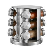 Porta Tempero 12 Potes Vidro Tampa Aço Inoxidável Cozinha Jantar Praticidade Giratório Condimentos Porta Tempero 12 Potes Vidro Tampa Aço Inoxidável Cozinha Jantar Praticidade Giratório Condimentos