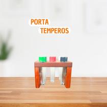 Porta Tempero Acompanha 5 Potes Modelo Rustico Condimentos