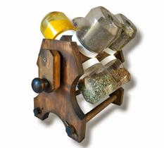 Porta Tempero com 08 Potes Manivela 240ml Giratório Porta Tempero com 08 Potes Manivela 240ml Giratório