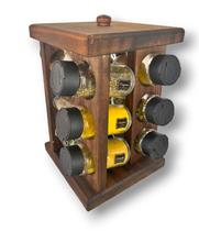 Porta Tempero com 12 Frascos Giratórios Torre Porta Tempero com 12 Frascos Giratórios Torre