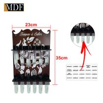 Porta Tempero com 12 Tubetes Tempero É Sabor + Cartela 23x35 Mdf Madeira Adesivado