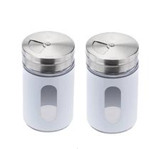 Porta Tempero Com Tampa Giratoria e Visor 2 Peças 8cm Porta Tempero Com Tampa Giratoria e Visor 2 Peças 8cm