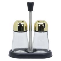 Porta tempero / condimento / galheteiro 2 potes para mesa