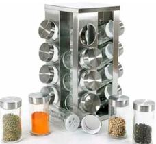 Porta Tempero Condimento Giratório 16 Peças Inox Cozinha Porta Tempero Condimento Giratório 16 Peças Inox Cozinha