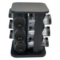 Porta Tempero Condimento Giratório 360 12 Potes Vidro 13 Peças Porta Tempero Condimento Giratório 360 12 Potes Vidro 13 Peças