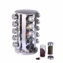 Porta Tempero Condimento Giratório Redondo 20 Peças Inox Porta Tempero Condimento Giratório Redondo 20 Peças Inox