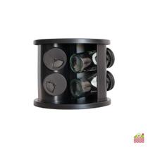 Porta Tempero Condimentos Giratório 360 Organizador Temperos Moderno 12 Potes e 6 Potes Vidro