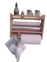 Porta tempero cozinha condimentos papel toalha aluminio filme 3x1 - RV Ateliê da Madeira