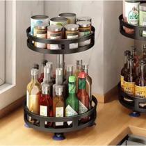 Porta Tempero de Cozinha Rotativo organizador de Condimentos Giratório