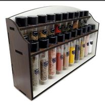 Porta tempero de madeira 20 potes para tempero Porta tempero de madeira 20 potes para tempero