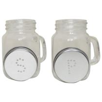 Porta Tempero De Mesa Sal E Pimenta De Vidro E Inox 2 Peças - Wincy Porta Tempero De Mesa Sal E Pimenta De Vidro E Inox 2 Peças - Wincy