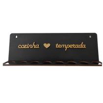 porta tempero de parede mdf com 8 tubete +funil e cartela