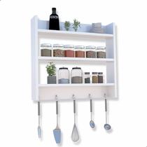 Porta Tempero de Parede para condimentos cor Branco 3 prateleiras