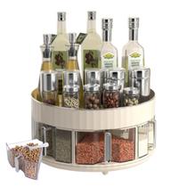 Porta Tempero Giratório 360 Com 6 Potes E 6 Colheres Bancada