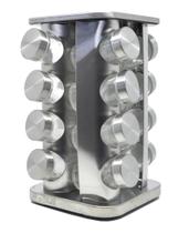 Porta tempero giratório de inox e metal ( cantos arredondados) 16 peças Porta tempero giratório de inox e metal ( cantos arredondados) 16 peças