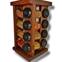 Porta Tempero Giratório Torre 16 Potes 90ml Condimentos Porta Tempero Giratório Torre 16 Potes 90ml Condimentos