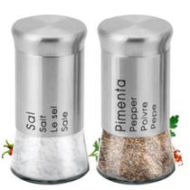 Porta Tempero Inox Sal E Pimenta - amigold Porta Tempero Inox Sal E Pimenta - amigold