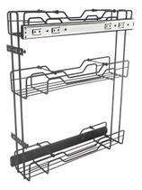 Porta Tempero Latas Óleo Deslizante Preto 2485 Jomer Porta Tempero Latas Óleo Deslizante Preto 2485 Jomer