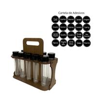 Porta Tempero MDF C/ 10 Tubetes + Adesivos