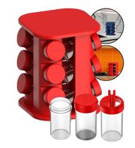 Porta Tempero Organizador Giratório 12 Pote Cozinha Unitermi - Vermelho