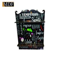Porta Tempero para 12 Tubetes Tags Tempero 23x35 Mdf Madeira Adesivado
