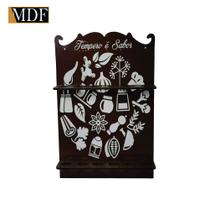 Porta Tempero para 12 Tubetes Tempero É Sabor 23x35 Mdf Madeira Adesivado Porta Tempero para 12 Tubetes Tempero É Sabor 23x35 Mdf Madeira Adesivado