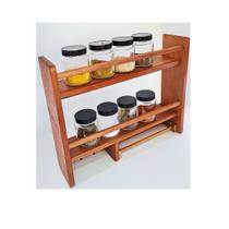 Porta tempero parede com 8 potes de vidro de 200ml Porta tempero parede com 8 potes de vidro de 200ml