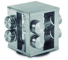 Porta Tempero Suporte Organizador giratório em Inox 8 peças - Mimo Style