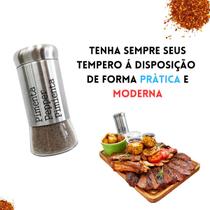 Porta Tempero Vidro Metal Condimentos Sal e Pimenta - 6 Un
