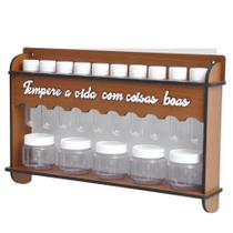 Porta Temperos 15 Potes de Parede Cozinha Mdf Pintado Premium