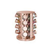 Porta Temperos 16 Potes Base Giratória Rose Gold Hauskraft