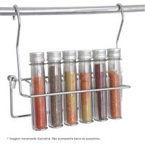 Porta Temperos 4540 Aéreo 06 Tubos Plásticos 260x235x75mm Cromado Jomer Porta Temperos 4540 Aéreo 06 Tubos Plásticos 260x235x75mm Cromado Jomer