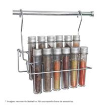 Porta Temperos 4550 Aéreo 12 Tubos Plásticos 265x275x125mm Cromado Jomer Porta Temperos 4550 Aéreo 12 Tubos Plásticos 265x275x125mm Cromado Jomer
