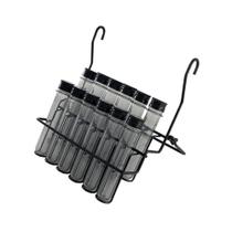 Porta temperos com 12 tubos pet preto com trava de apoio 2467 Jomer Porta temperos com 12 tubos pet preto com trava de apoio 2467 Jomer
