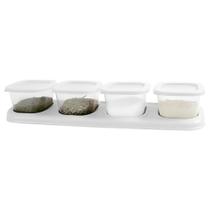 Porta Temperos com 4 Potes Branco - TE4FB - KEITA Porta Temperos com 4 Potes Branco - TE4FB - KEITA