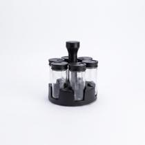 Porta Temperos/Condimento com 6 Potes de Vidro/Base Giratória Porta Temperos/Condimento com 6 Potes de Vidro/Base Giratória