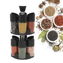 Porta Temperos Condimentos 100ml 12 Potes Suporte Giratório Porta Temperos Condimentos 100ml 12 Potes Suporte Giratório