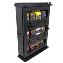Porta Temperos Condimentos Armarinho MDF kit 12 potes 170ml com Tampa Dosadora e Adesivos .ARM