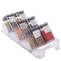Porta temperos / condimentos cristal 6 peças com base preto Plasutil ref. 16580