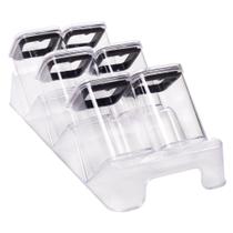 Porta temperos condimentos cristal c/ base 7pcs Porta temperos condimentos cristal c/ base 7pcs