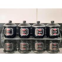 Porta Temperos Condimentos de Alumínio Cozinha 5 Peças Potes para Tempero