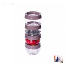 Porta Temperos Condimentos Encaixe 4 Potes Gire e Trave Plástico 155ml Cinza Pequeno Plasútil