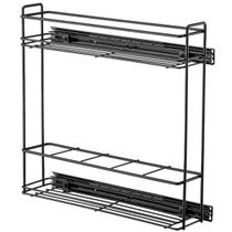 Porta Temperos Condimentos Latas Óleos Corrediça Deslizante Preto Organizador Aramado Porta Temperos Condimentos Latas Óleos Corrediça Deslizante Preto Organizador Aramado