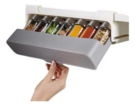 Porta Temperos Condimentos Retrátil Com 6 Potes 130 Ml