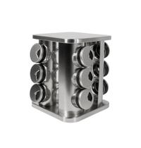 Porta Temperos de Inox Giratório 12 Potes